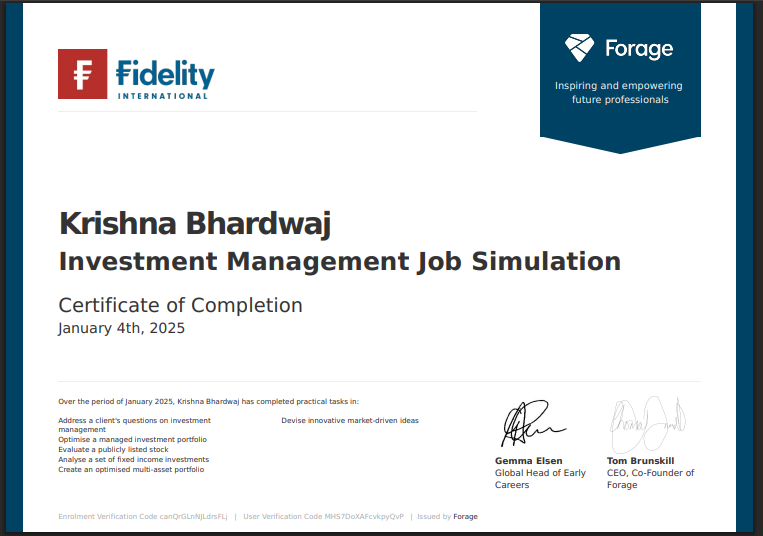 Fidelity simulation certificate