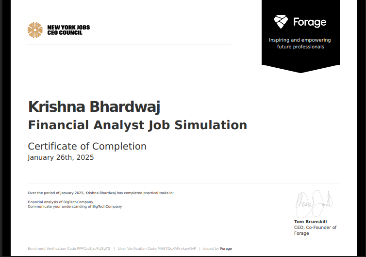 New York Jobs CEO Council simulation certificate